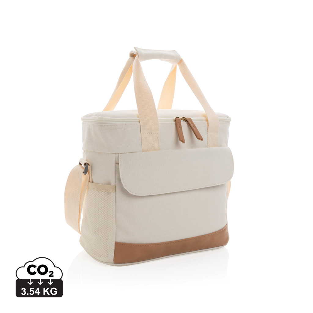 Sac isotherme promotionnel toile recyclé Impact Blanc cassé